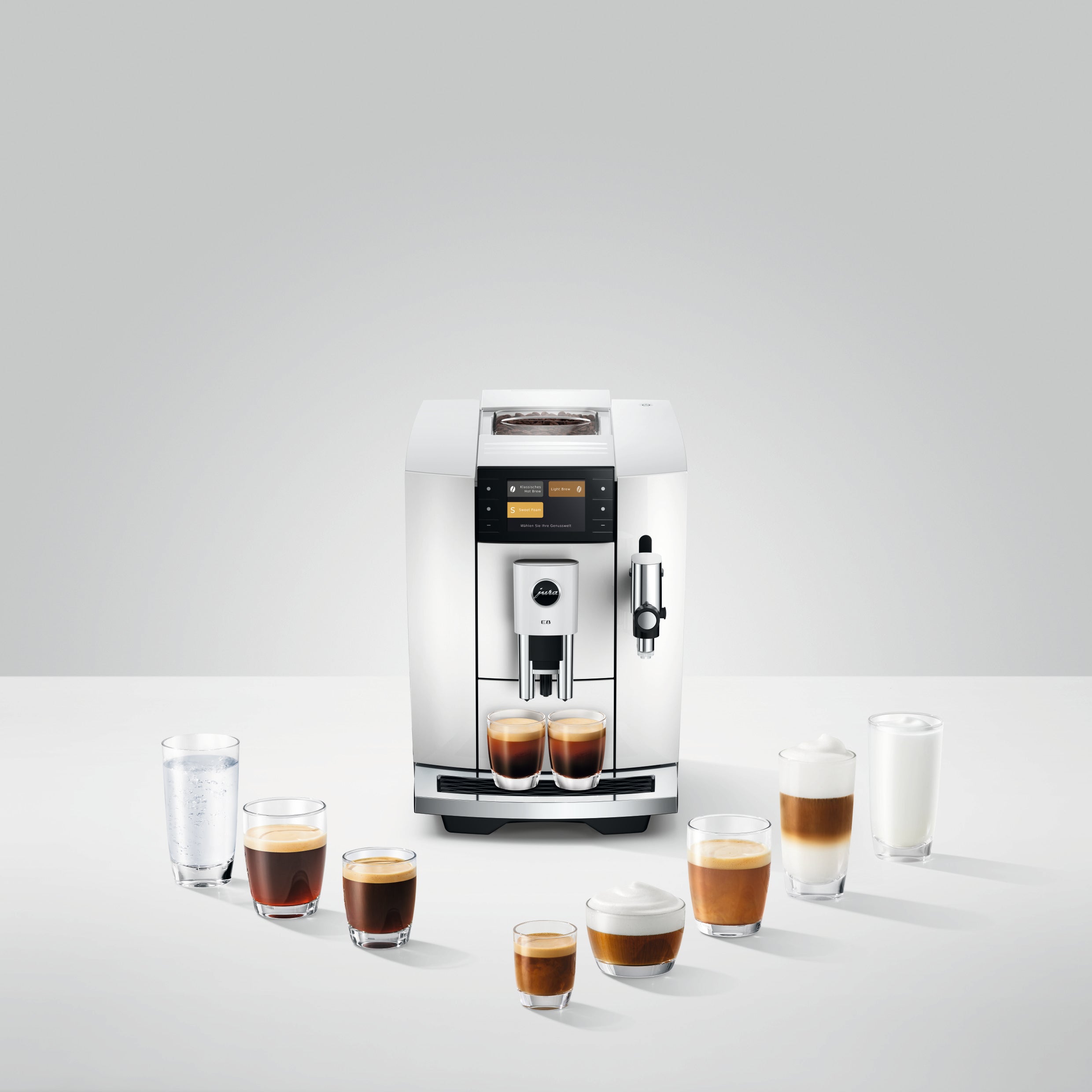 Jura E8 Piano White (ED) 15747 mat 5 Joer Garantie