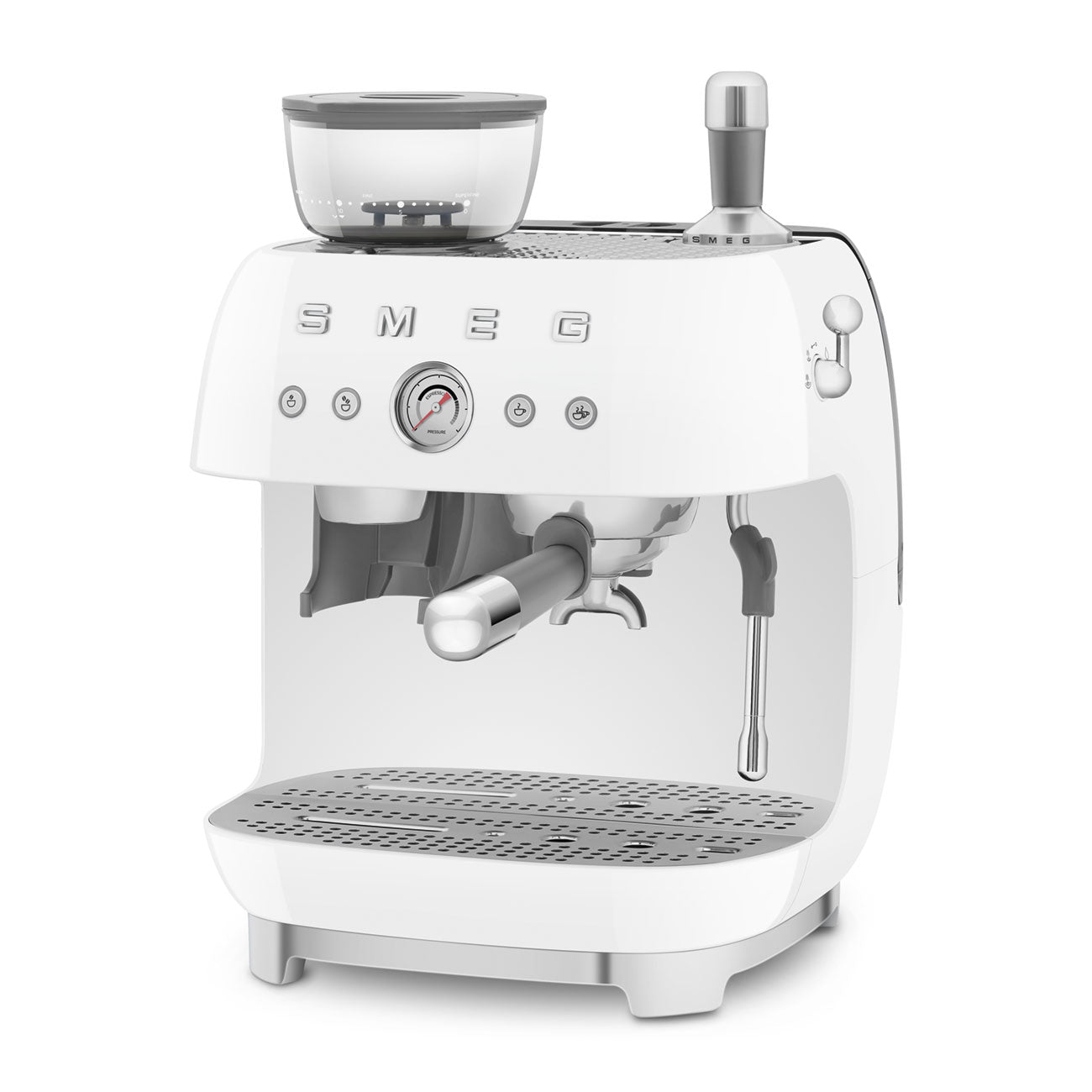 SMEG EENZEL FILTERMASCHINN MAT SCHLEIFMILLE EGF03WHEU A Wäiss inkl. 5 Joer Garantie
